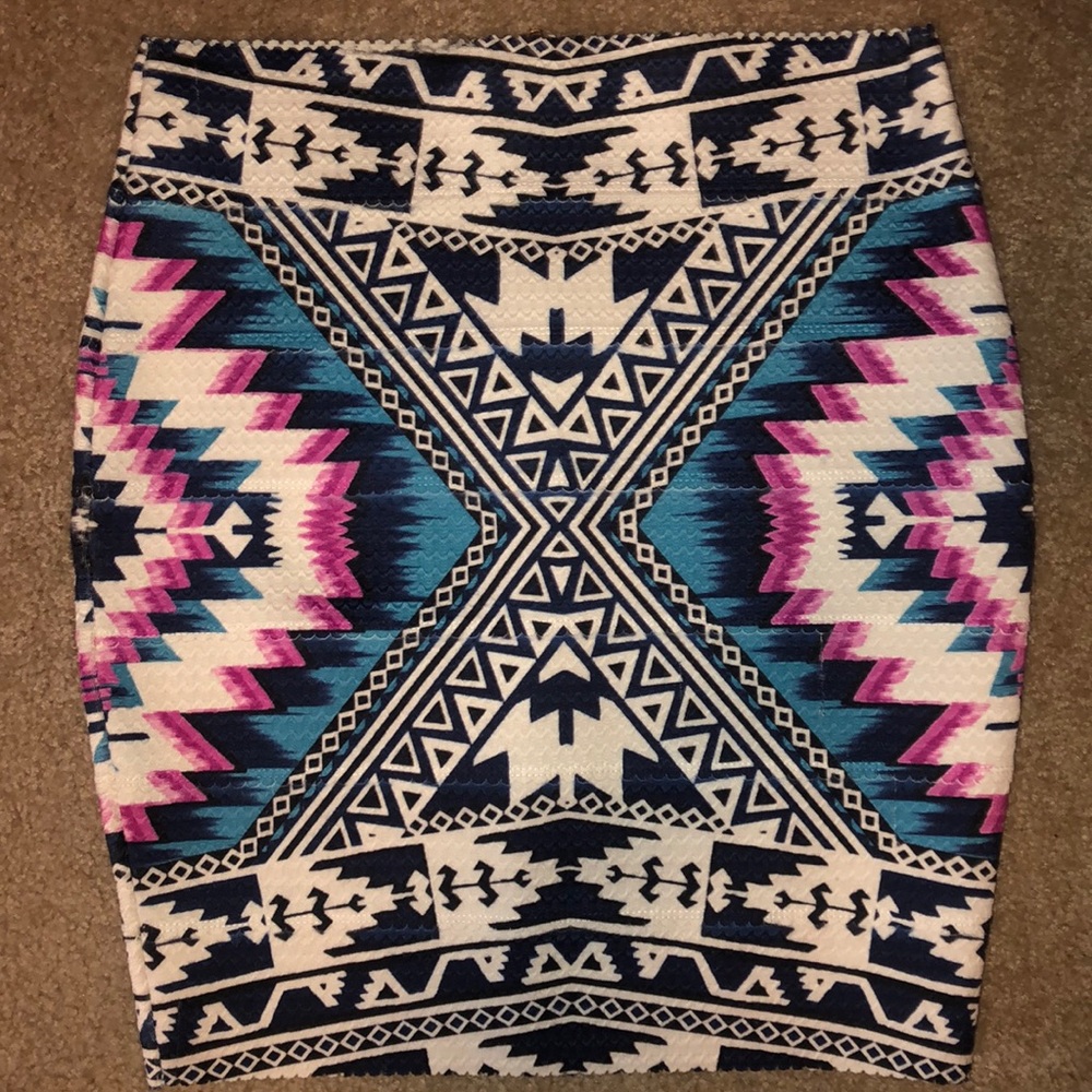Xhilaration Womens Aztec Tribal Skirt